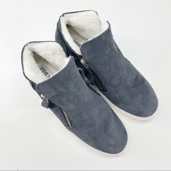 Steve Madden Caliber Suede Wedge Sneakers Gray Women’s Size 7/8 - Picture 4 of 7